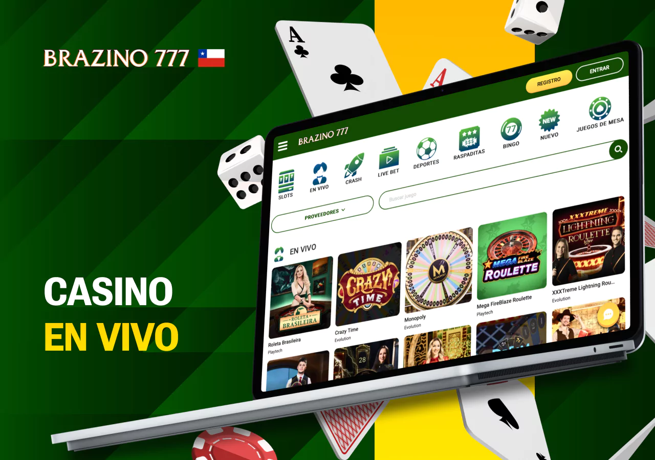 Juegos de casino en vivo en la plataforma de una casa de apuestas en Chile