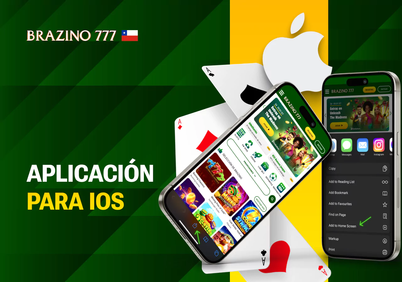 Versión móvil de Brazino777 en iOS