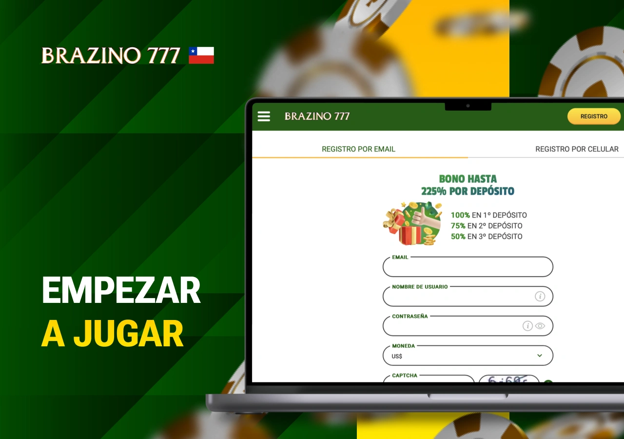 Registro para empezar a jugar en la plataforma de la casa de apuestas