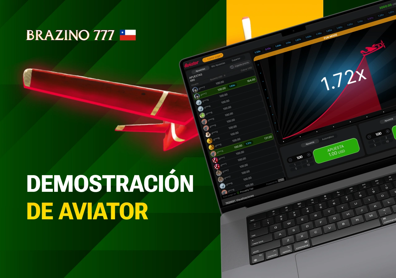 Versión demo del juego Aviator en la plataforma Brazino 777