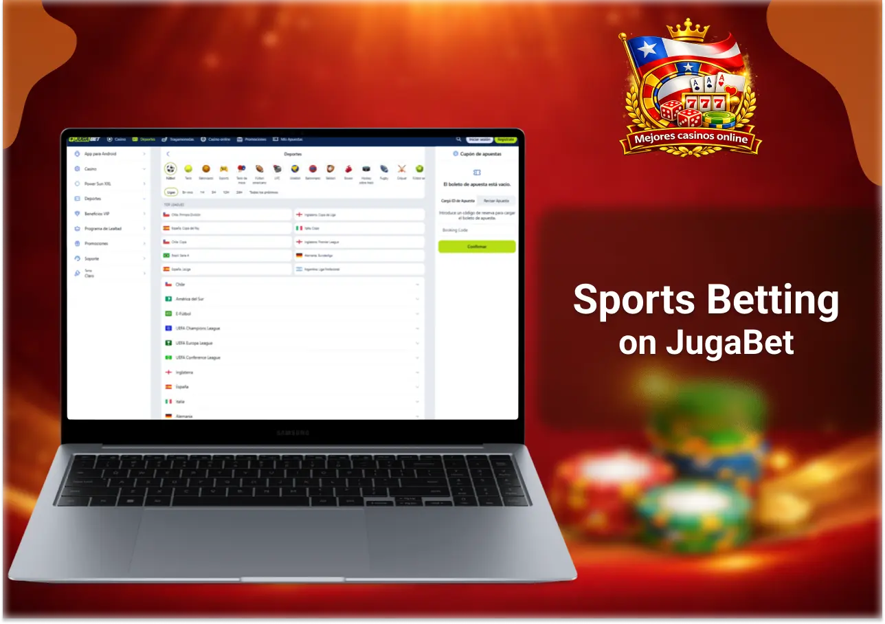 Apuestas deportivas en JugaBet Chile con fútbol, tenis y múltiples mercados en línea